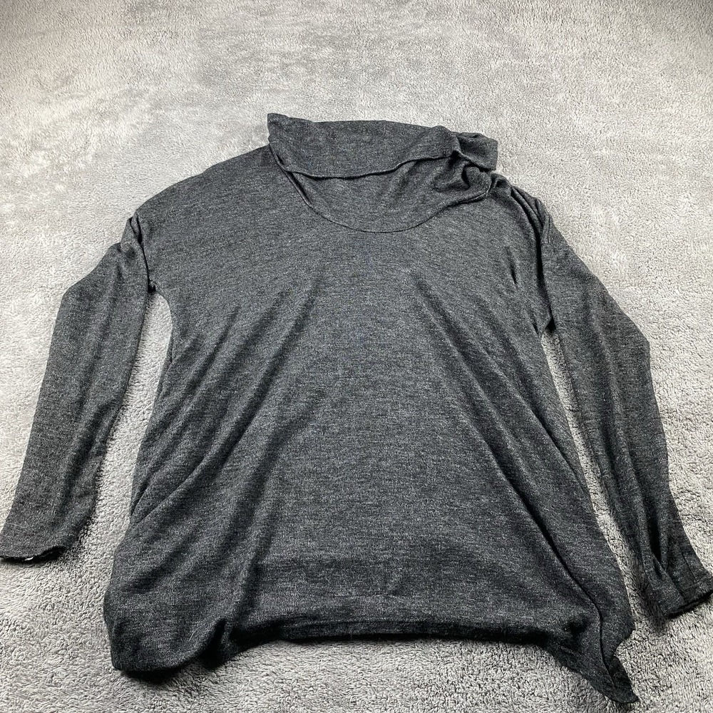 Charming Charlie Top Long Sleeve Blouse Womens Small Gray High Neck